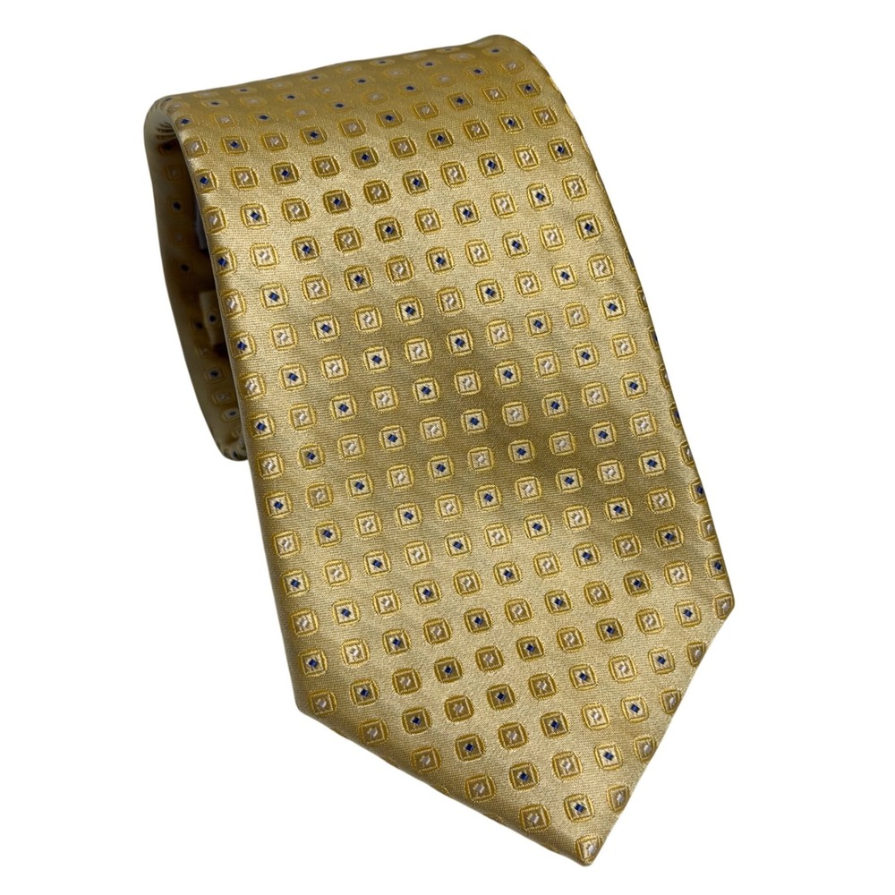 Eagle Shirtmakers Necktie Gold Geometric Silk Formal Business Mens OS